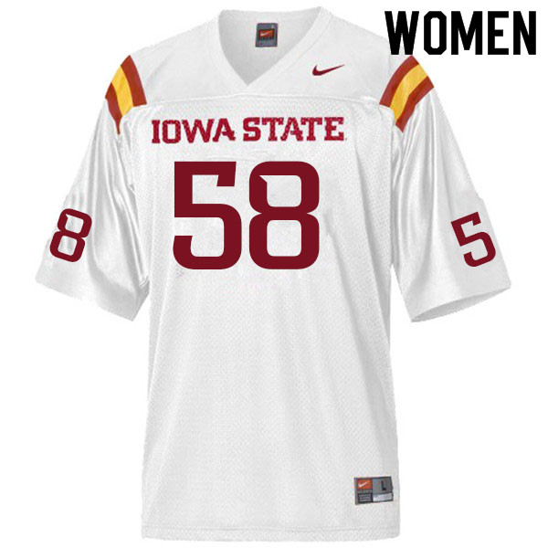 Women #58 Eyioma Uwazurike Iowa State Cyclones College Football Jerseys Sale-White